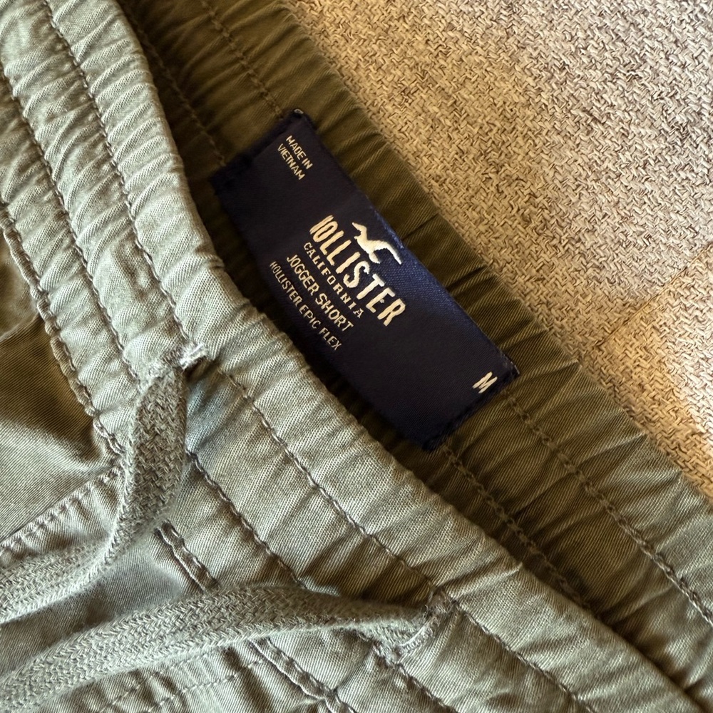 Hollister Sage Green Drawstring Shorts